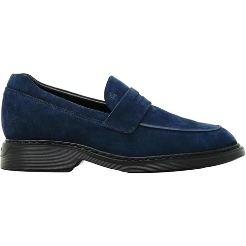 Black Suede Loafer Shoes , male, Sizes: 9 UK, 8 UK, 10 UK - Hogan - Modalova