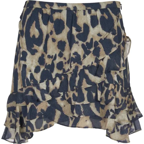 Brown Leopard Mini Skirt , female, Sizes: 2XS - IRO - Modalova