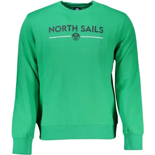 Grüner Crew Neck Sweatshirt mit Logo , Herren, Größe: S - North Sails - Modalova