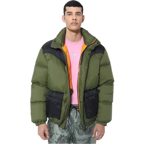 Nylon Bomber Jacket with Down Filling , male, Sizes: M - Msgm - Modalova