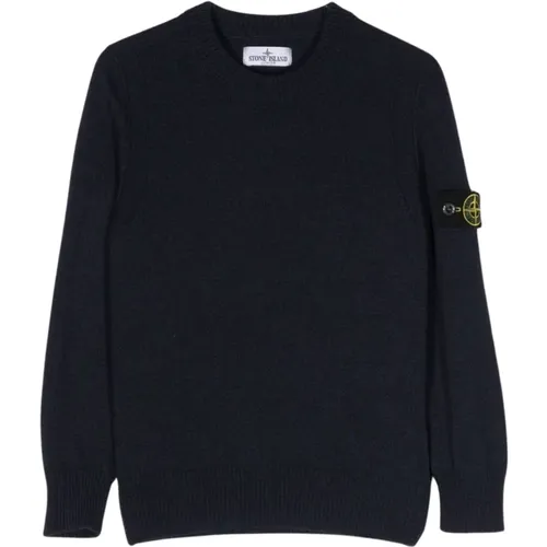 Blauer Pullover mit Logoärmel - Stone Island - Modalova