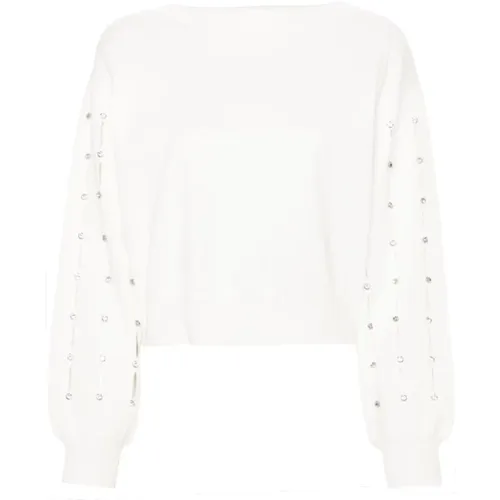 Rhinestone Sweater Cut-Out Style , female, Sizes: L, M - Liu Jo - Modalova