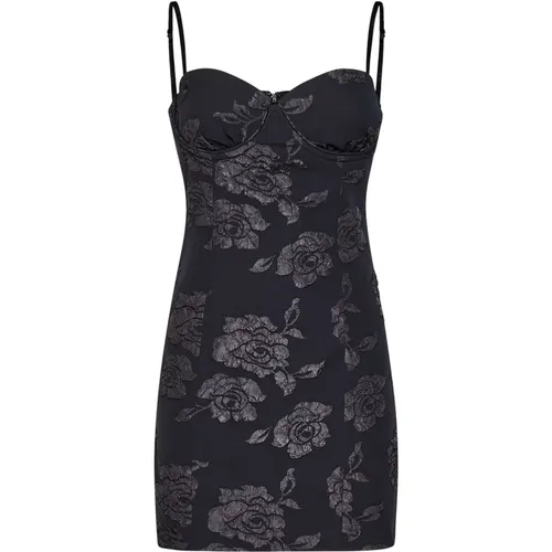 Schwarzes 3D Blumen Mini Kleid , Damen, Größe: M - ROTATE Birger Christensen - Modalova