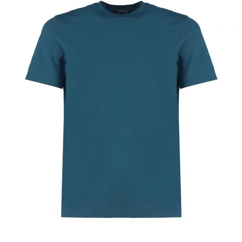 Petrol Cotton T-shirt , male, Sizes: S - Zanone - Modalova