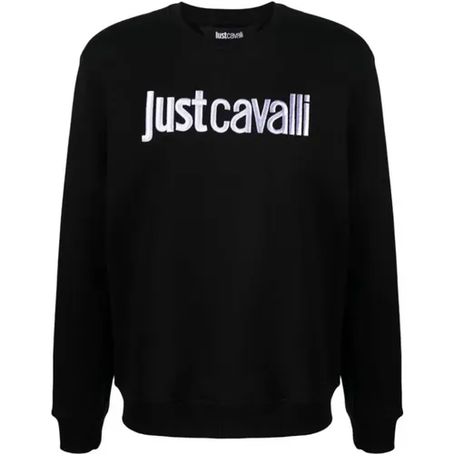 Herren Sweatshirt mit gesticktem Logo , Herren, Größe: 3XL - Just Cavalli - Modalova