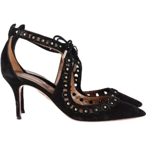 Pre-owned Suede heels , female, Sizes: 7 UK - Aquazzura Pre-owned - Modalova