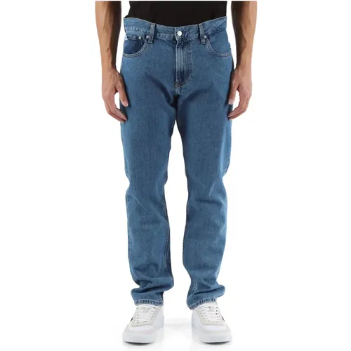 Authentische Gerades Jeans Fünf Taschen , Herren, Größe: W34 - Calvin Klein Jeans - Modalova