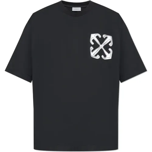 T-Shirt mit Logo , Herren, Größe: XS - Off White - Modalova