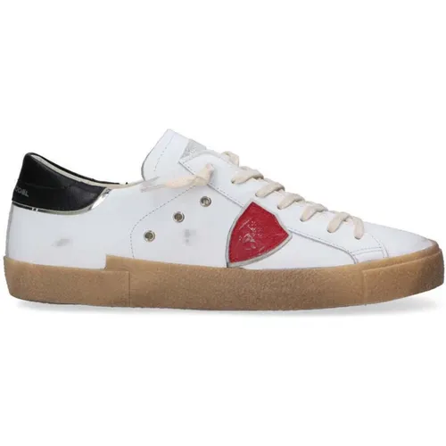 Vintage Weiße Ledersneakers , Herren, Größe: 40 EU - Philippe Model - Modalova