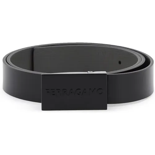 Reversible Plate Buckle Belt , male, Sizes: 105 CM, 115 CM - Salvatore Ferragamo - Modalova