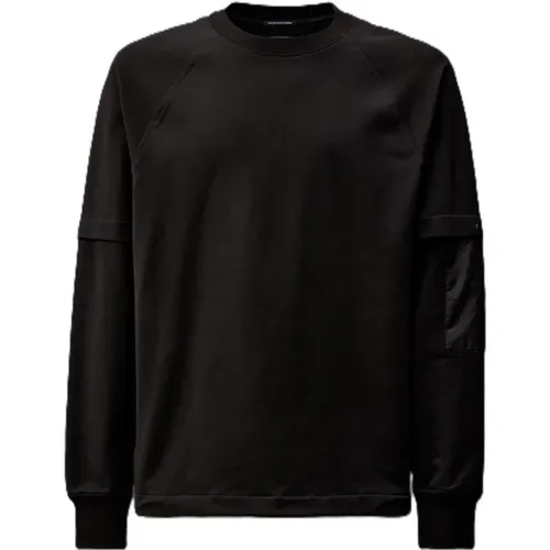 Schwarzer Metropolis Fleece Pullover , Herren, Größe: L - C.P. Company - Modalova