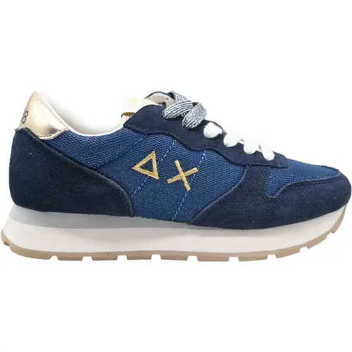 Glitter Textile Navy Sneakers , female, Sizes: 5 UK - Sun68 - Modalova