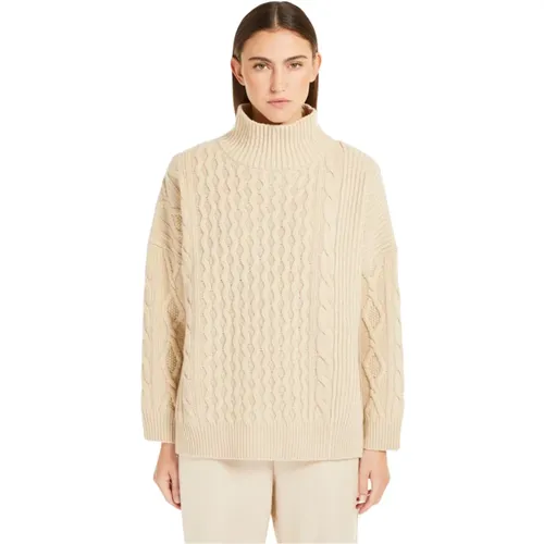 Patchwork Polo-Neck Wollpullover , Damen, Größe: M - Max Mara Weekend - Modalova