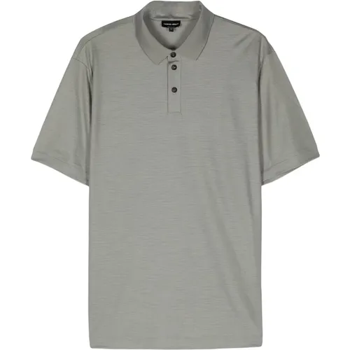 Elegantes Grünes Poloshirt mit Kurzen Ärmeln - Giorgio Armani - Modalova