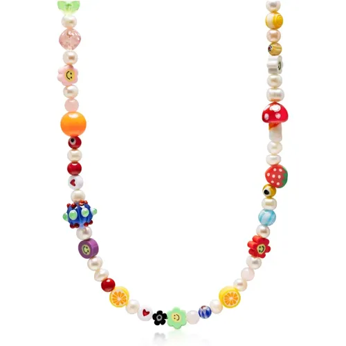 Barock Perlen Choker mit Verschiedenen Perlen , Herren, Größe: ONE Size - Nialaya - Modalova
