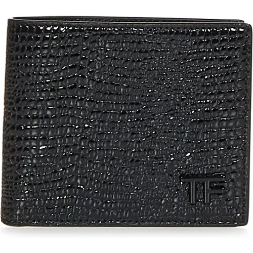 Lizard-Effect Leather Wallet , male, Sizes: ONE SIZE - Tom Ford - Modalova