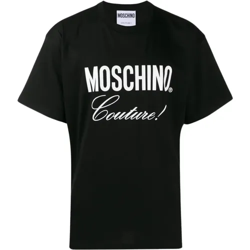 Baumwoll Logo T-Shirt - Klassische Passform , Herren, Größe: XS - Moschino - Modalova