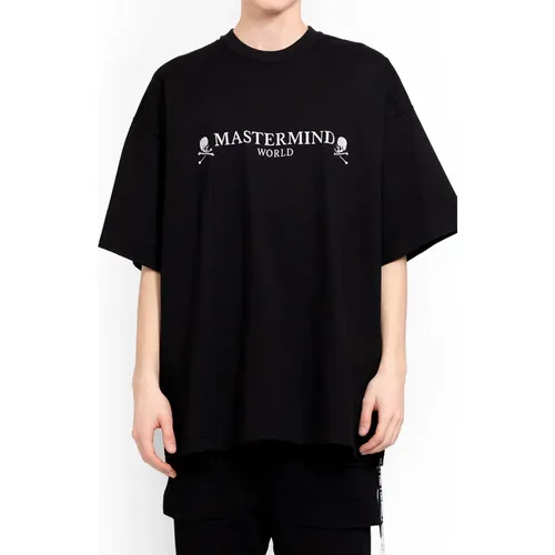 T-Shirt mit Skull Logo Stickerei , Herren, Größe: XL - Mastermind World - Modalova