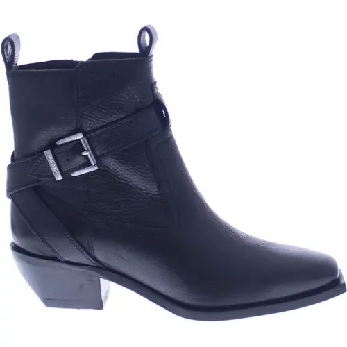 Schwarze Stiefeletten mit Blockabsatz - Bronx - Modalova