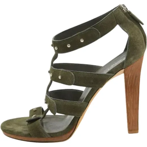 Pre-owned Suede sandals , female, Sizes: 7 1/2 UK - Gucci Vintage - Modalova