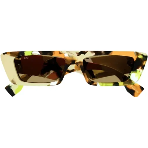 Reace Sonnenbrille Braune Gläser , unisex, Größe: 54 MM - Gucci - Modalova