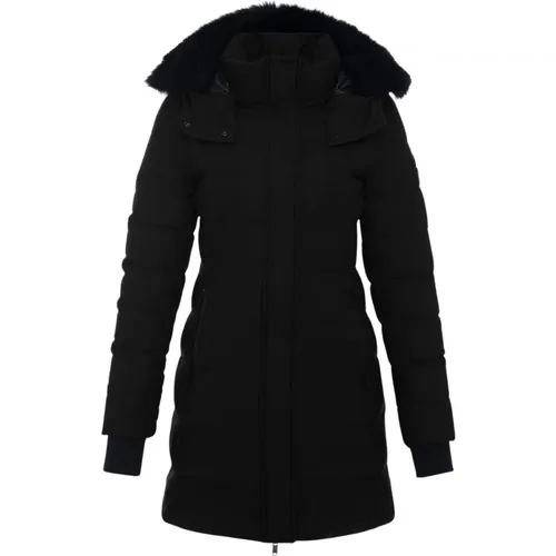 Schwarze Shearling Parka für Frauen - Moose Knuckles - Modalova