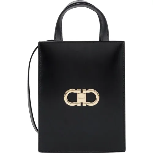 Leather Handbag with Adjustable Strap , female, Sizes: ONE SIZE - Salvatore Ferragamo - Modalova