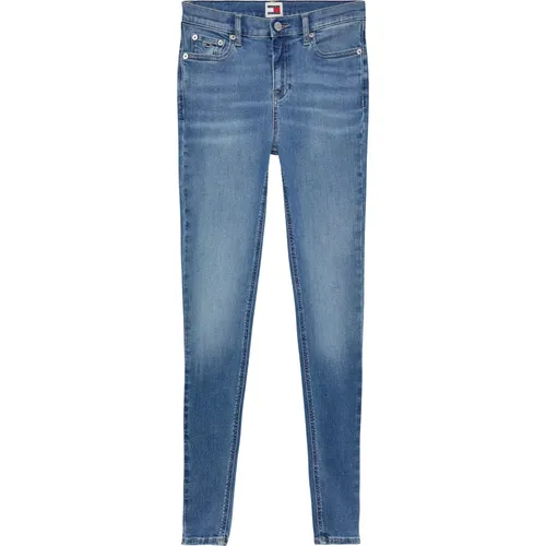 Blaue Skinny Jeans mit Original-Fading , Damen, Größe: W29 - Tommy Jeans - Modalova