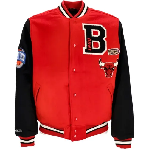 Chicago Bulls Varsity Jacke Rot/Schwarz - Mitchell & Ness - Modalova