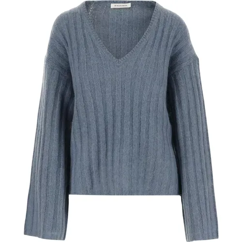 Wollmischung V-Ausschnitt Pullover , Damen, Größe: M - By Malene Birger - Modalova