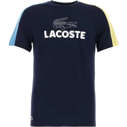 Stylisches Navy Polyester T-Shirt , Herren, Größe: XL - Lacoste - Modalova