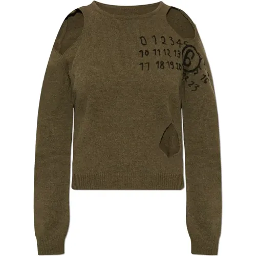 Sweater with decorative cut-outs , female, Sizes: M, XS - MM6 Maison Margiela - Modalova