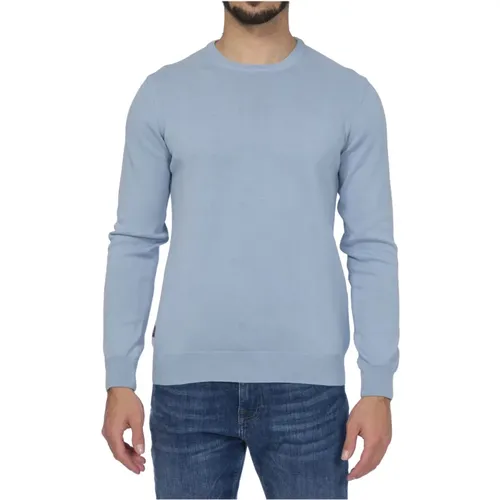 Men`s Washed Crewneck Sweater , male, Sizes: M - Blauer - Modalova