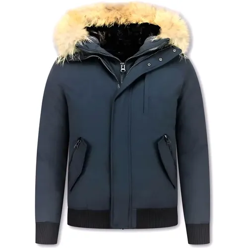 Men Jacket with Fur Collar - Popular Winter Jackets - Pi-7015B , male, Sizes: M, XL, L, S - Enos - Modalova