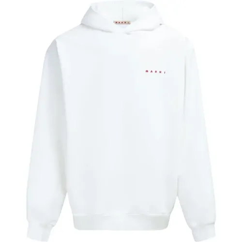 Baumwolle Logo Print Hoodie , Herren, Größe: M - Marni - Modalova