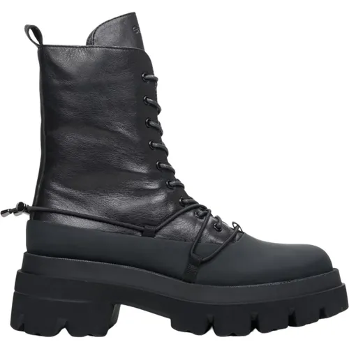 Schwarze Leder Stiefeletten Er00111821 , Damen, Größe: 36 EU - Estro - Modalova