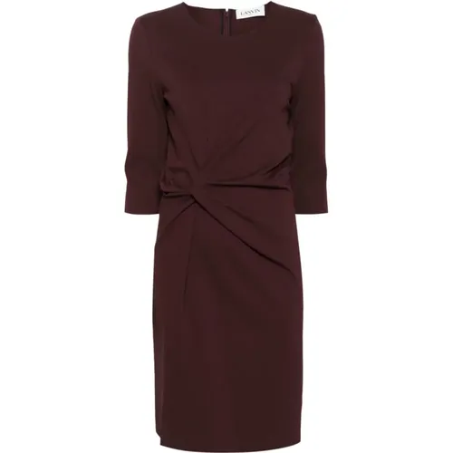 Burgundy Asymmetric Dress Twist Detailing , female, Sizes: M - Lanvin - Modalova