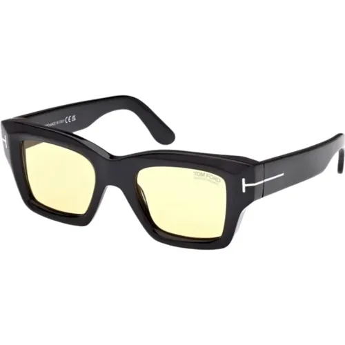 Square Sunglasses Yellow Lens Frame , male, Sizes: 50 MM - Tom Ford - Modalova