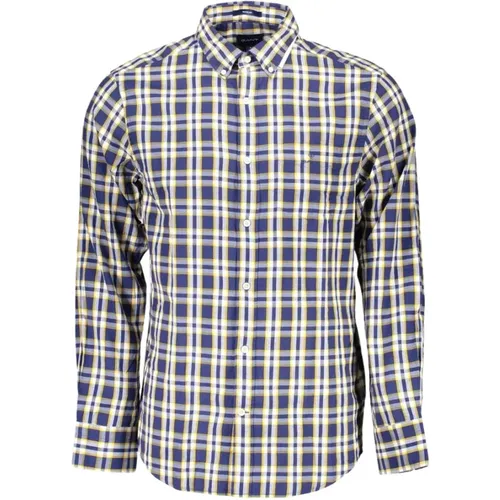 Classic Blue Cotton Button-Down Shirt , male, Sizes: S - Gant - Modalova