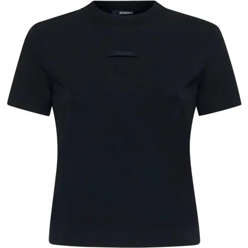 Schwarzes Stretch-Baumwoll-T-Shirt - Jacquemus - Modalova