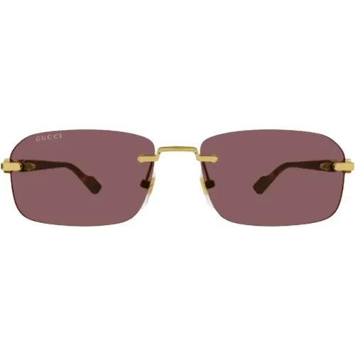 Rechteckige Sonnenbrille Braun Herbst Winter Kollektion - Gucci - Modalova