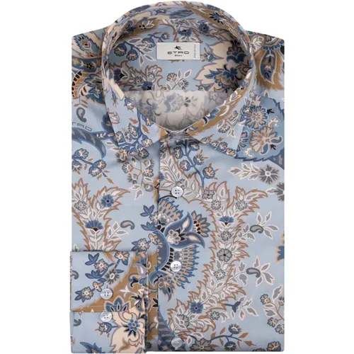 Blue Paisley Floral Print Shirt , male, Sizes: 2XL, XL, 3XL, L - ETRO - Modalova