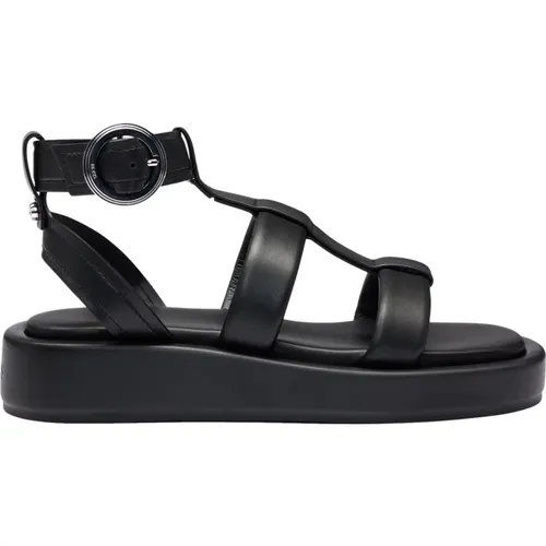 Elegante Leder Plateau Sandalen Scarlet Modell , Damen, Größe: 37 EU - Hugo Boss - Modalova