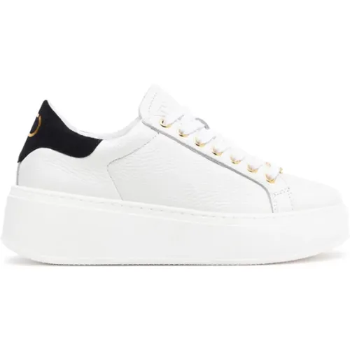 Leather Sneakers with Contrasting Heel Tab , female, Sizes: 4 UK - Twinset - Modalova
