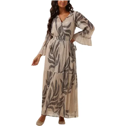 Elegantes Taupe Maxi Kleid , Damen, Größe: S - Ibana - Modalova