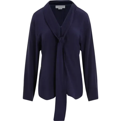 Elegante Blaue Seidenbluse , Damen, Größe: 2XS - Victoria Beckham - Modalova