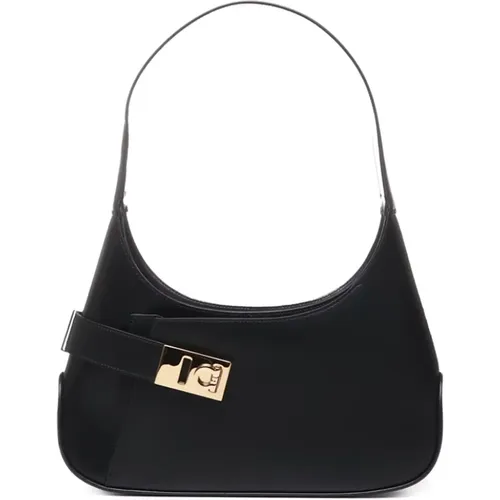 Calfskin Leather Bag with Gancini Buckle , female, Sizes: ONE SIZE - Salvatore Ferragamo - Modalova
