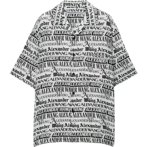 Zeitungsdruck Oversized Casual Hemd , Damen, Größe: L - alexander wang - Modalova