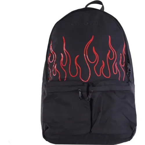 Flames Backpack /Red , male, Sizes: ONE SIZE - Vision OF Super - Modalova