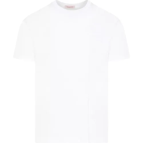 Weiße Baumwoll-T-Shirt mit 3D-Blume , Herren, Größe: M - Valentino - Modalova